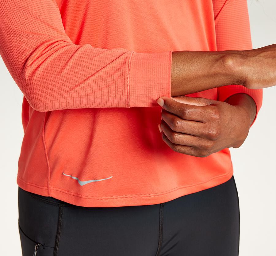 Top Hoka One One Mujer - Performance 3/4 Sleeve - Naranjas - FZD730651